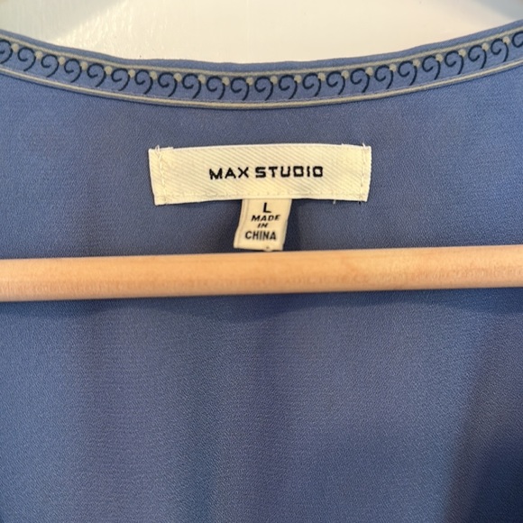 🍌 Max Studio Blue Floral Dress | Size Large - Picture 6 of 10